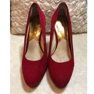 Michae Kors  Red Suede Pumps